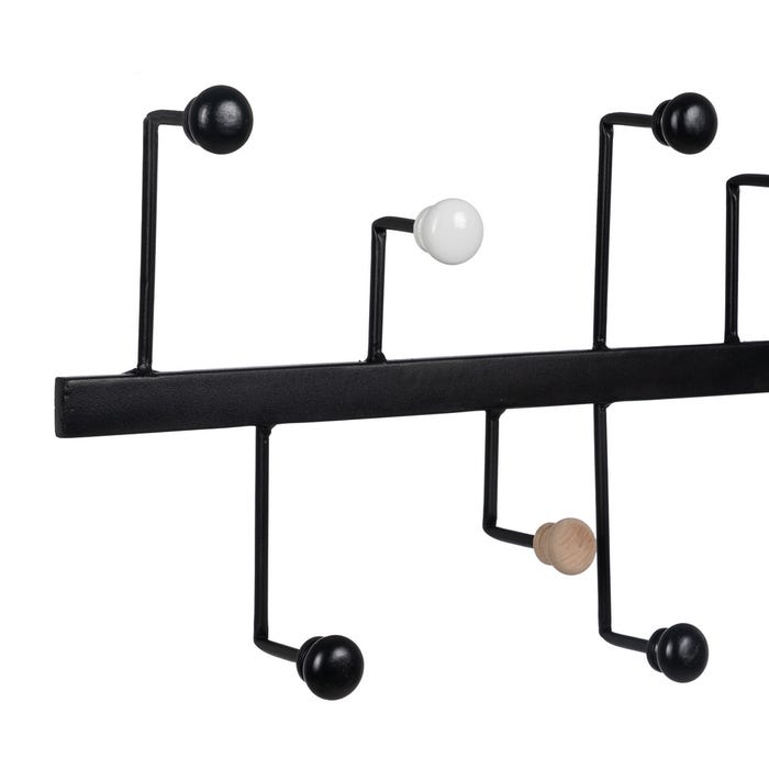 Percha Negro Metal Decoración 60 X 7 X 27,50 Cm