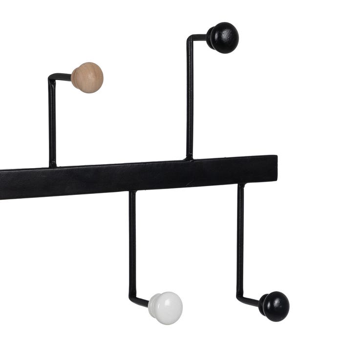 Percha Negro Metal Decoración 60 X 7 X 27,50 Cm