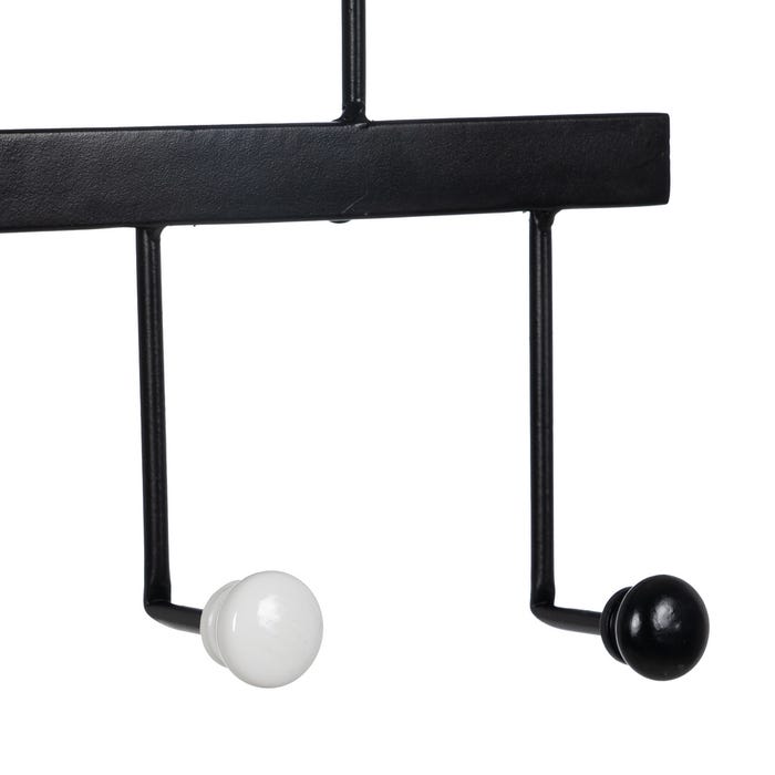 Percha Negro Metal Decoración 60 X 7 X 27,50 Cm