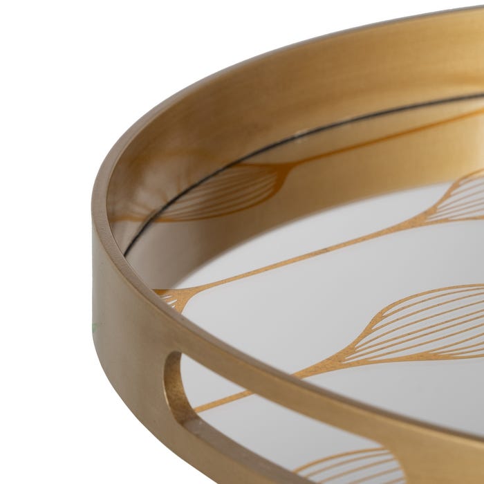 S/2 Bandejas Plata-Oro Pvc-Espejo 42 X 42 X 4,20 Cm