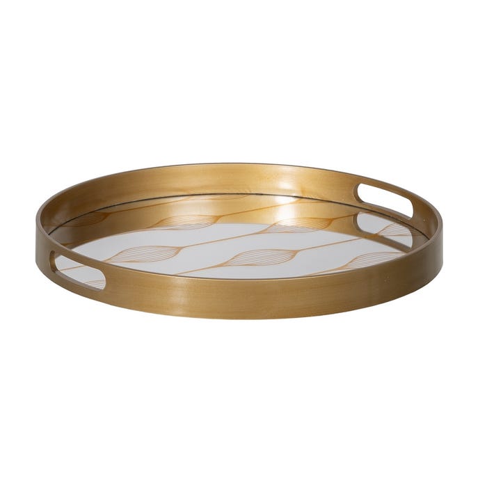 S/2 Bandejas Plata-Oro Pvc-Espejo 42 X 42 X 4,20 Cm