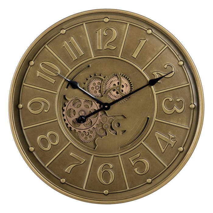 Reloj Oro Envejecido Metal Decoración 60 X 8 X 60 Cm