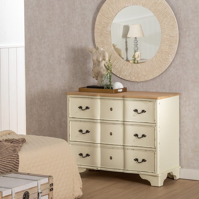 Cómoda Natural-Crema Madera 100 X 45 X 80 Cm