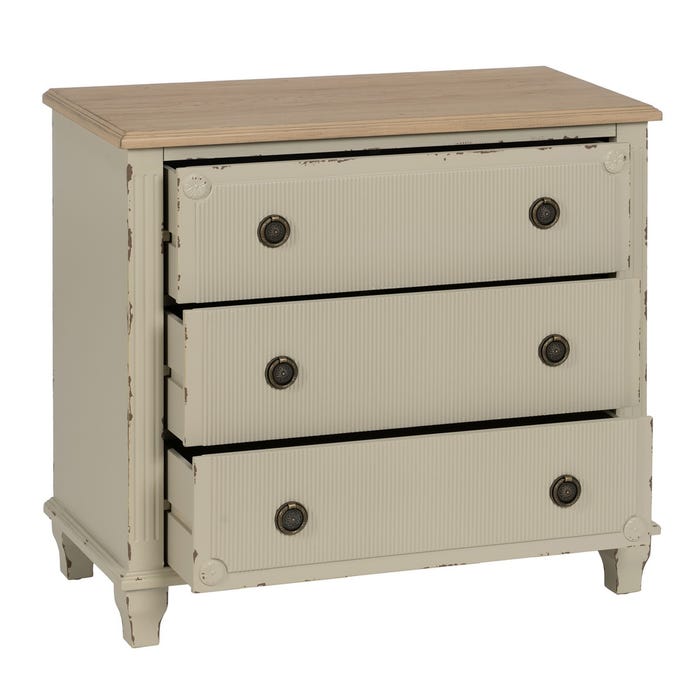 Cómoda Crema Madera 80 X 38 X 73 Cm