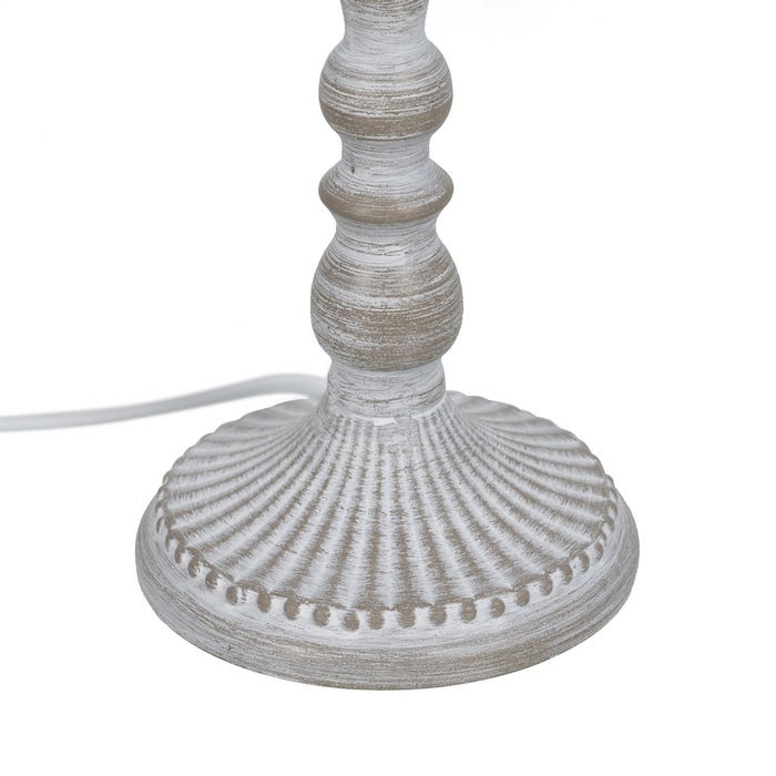 Lámpara Mesa Gris Metal-Tejido 20 X 20 X 34 Cm