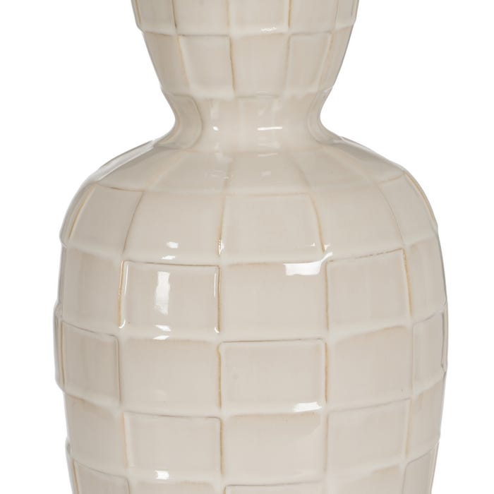 Lámpara Mesa Blanco-Beige Cerámica 35 X 35 X 63 Cm