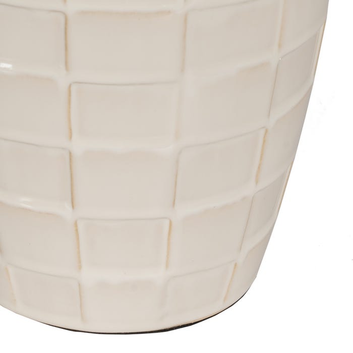 Lámpara Mesa Blanco-Beige Cerámica 35 X 35 X 63 Cm
