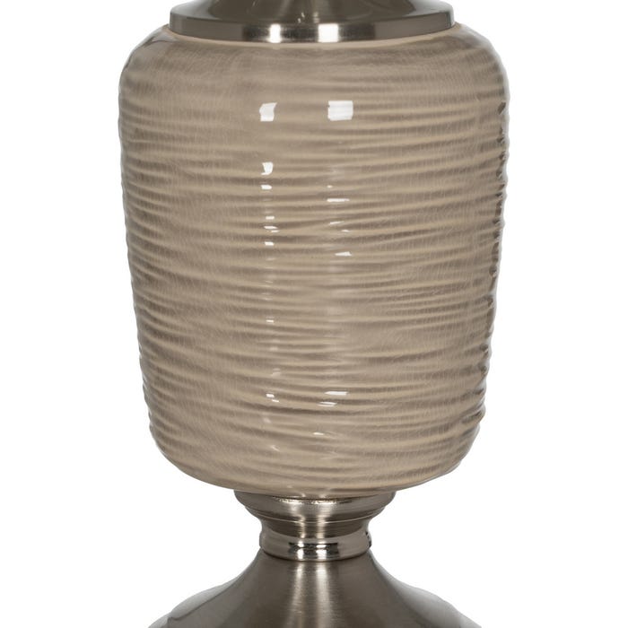 Lámpara Mesa Beige-Plata Cerámica-Metal 31,50 X 31,50 X 54 C