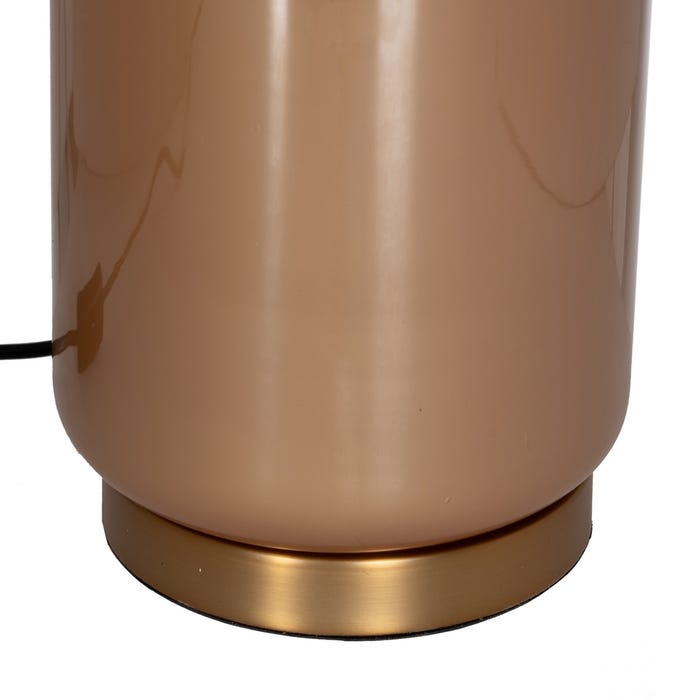 Lámpara Mesa Beige Dorado Cristal 39 X 39 X 68,50 Cm