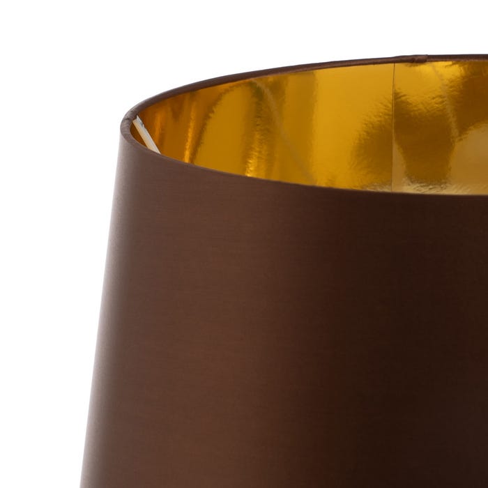 Luminária de chão em metal e vidro marrom-dourado 43 x 43 x 156 cm