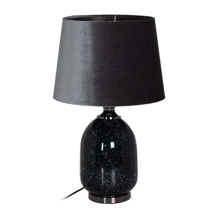 Lámpara Mesa Negro-Gris Cristal 39 X 39 X 64 Cm