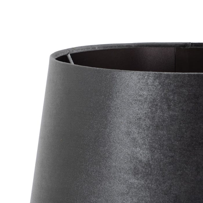Luminária de chão em metal e vidro preto e cinza 40,50 x 40,50 x 156 C