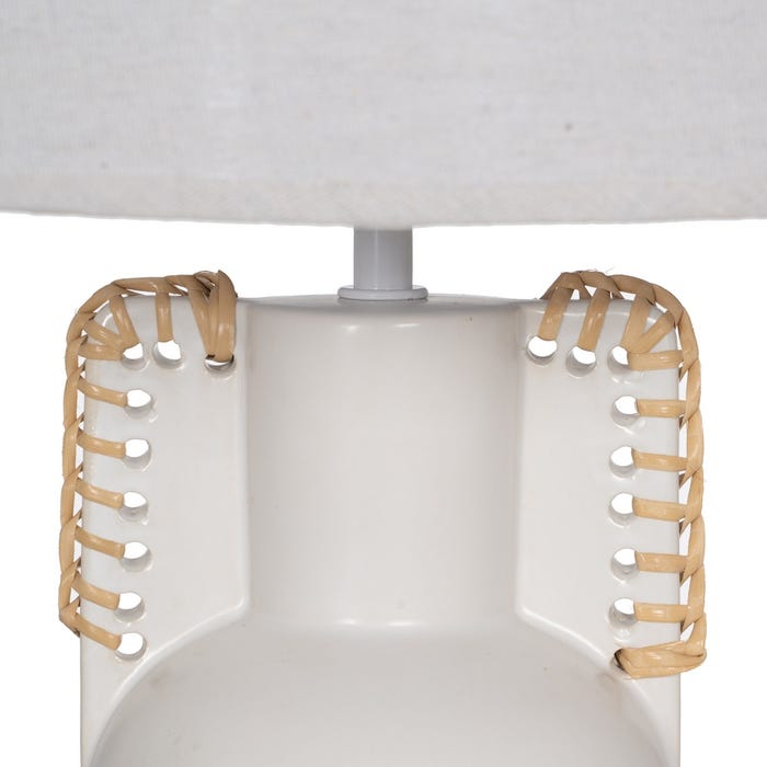 Lámpara Mesa Beige Cerámica Iluminación 28 X 28 X 47,50 Cm