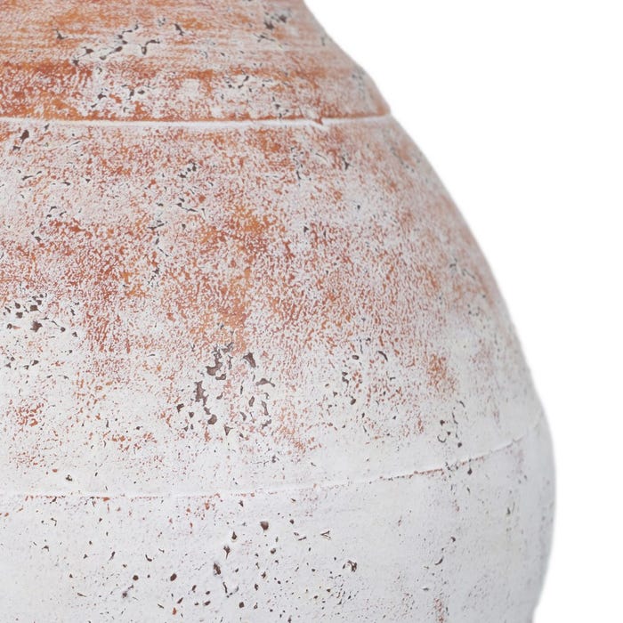 Jarrón Blanco Rozado Metal Decoración 27,50 X 27,50 X 36,50