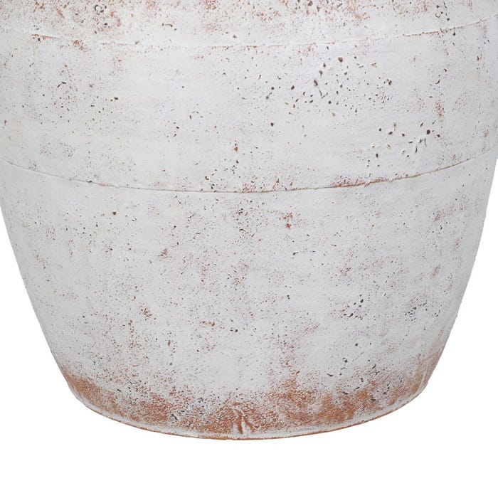 Jarrón Blanco Rozado Metal Decoración 27,50 X 27,50 X 36,50