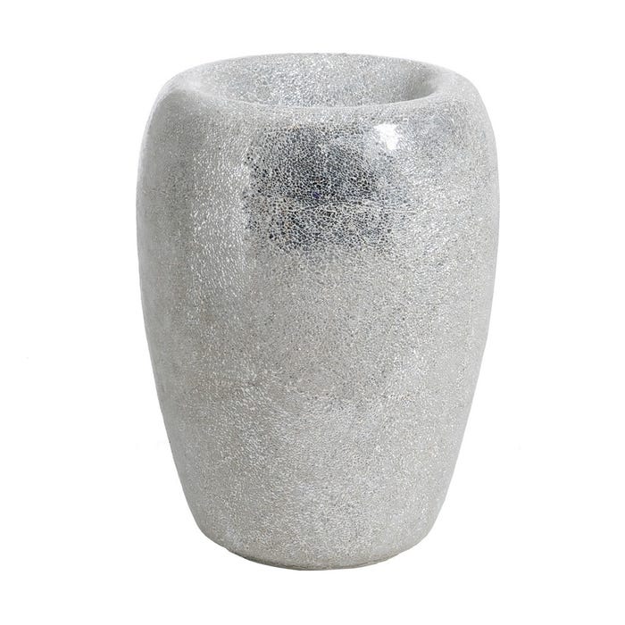 Vaso de fibra de vidro branco para decoração 46 x 46 x 70,50 cm