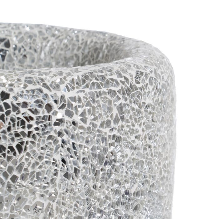 Decoração de vaso de fibra de vidro branco 25 x 25 x 82 cm