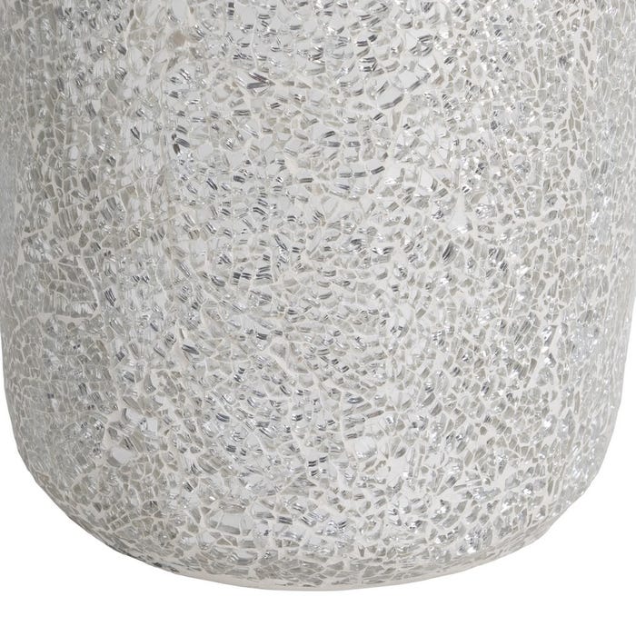 Decoração de vaso de fibra de vidro branco 25 x 25 x 82 cm