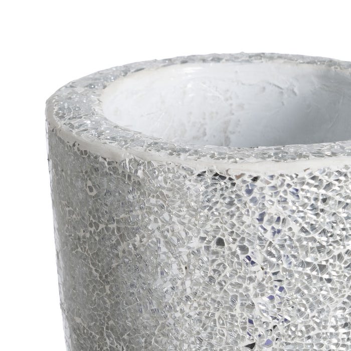 Decoração de vaso de fibra de vidro branco 54 x 54 x 154 cm