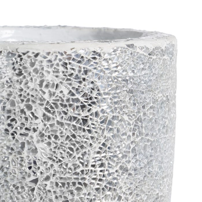 Decoração de vaso de fibra de vidro branco 54 x 54 x 154 cm