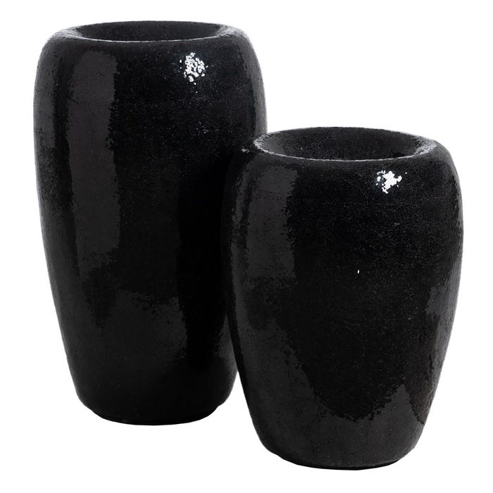 Black Fiberglass Vase Decoration 46 x 46 x 91 cm