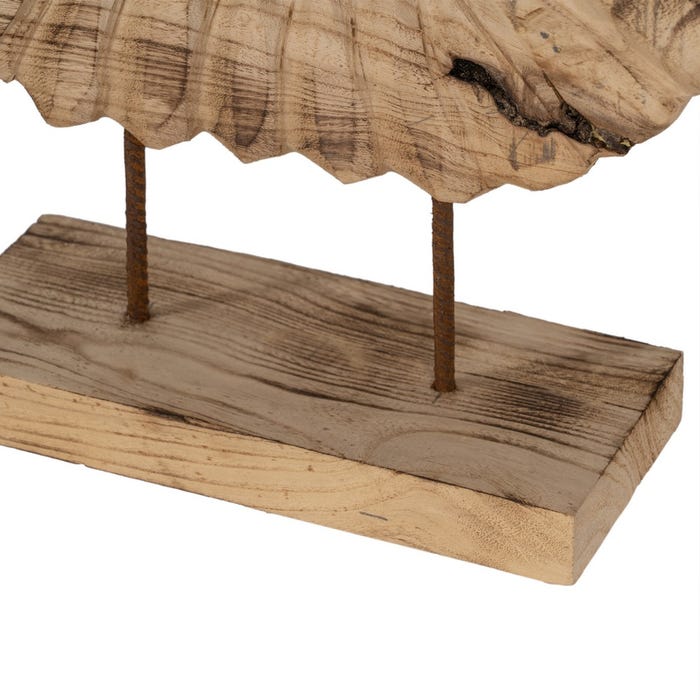 Figura Cuernos Madera Paulonia 50 X 12 X 42 Cm