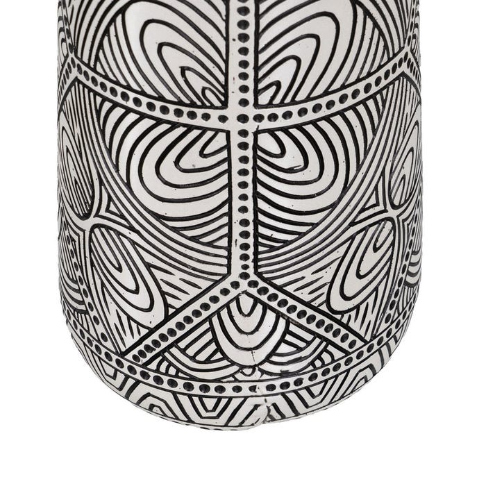 Jarrón Negro-Blanco Poliresina 17,50 X 17,50 X 48 Cm