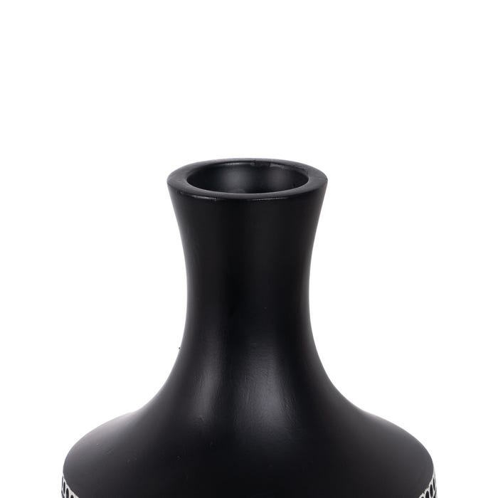 Jarrón Negro-Blanco Poliresina 19 X 19 X 64 Cm