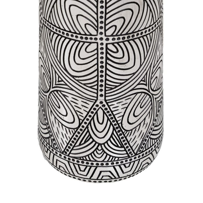 Jarrón Negro-Blanco Poliresina 19 X 19 X 64 Cm