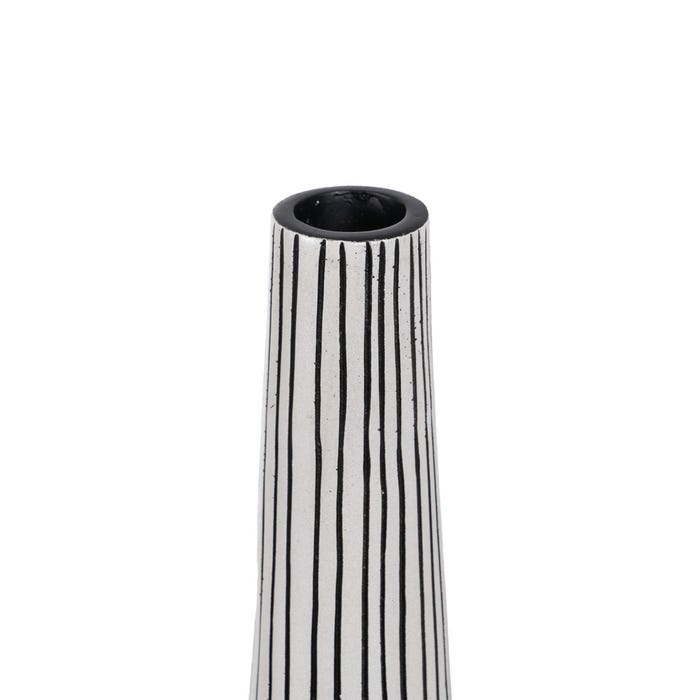 Jarrón Negro-Blanco Poliresina 21,50 X 12 X 50 Cm