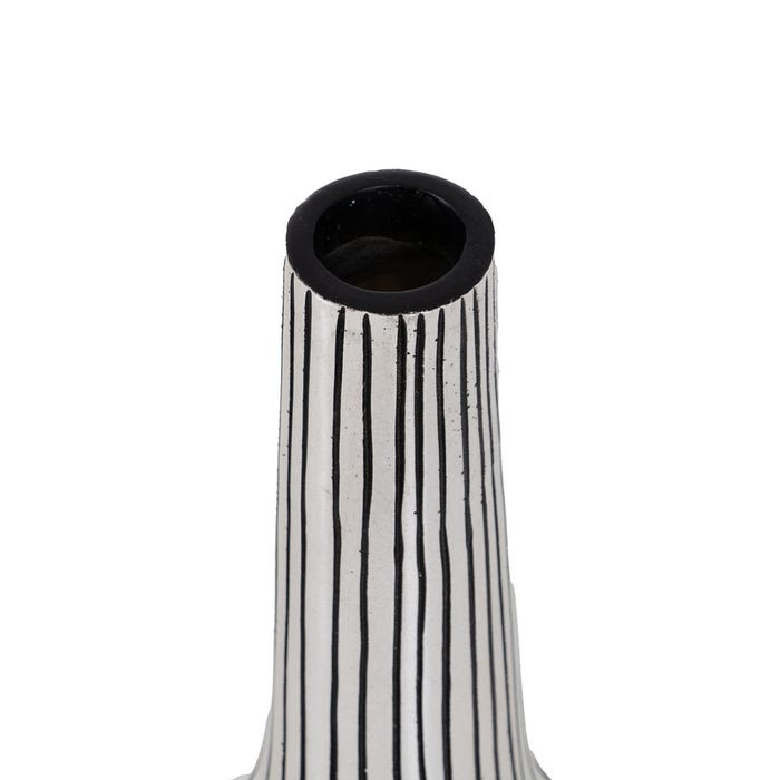 Jarrón Negro-Blanco Poliresina 21,50 X 12 X 50 Cm