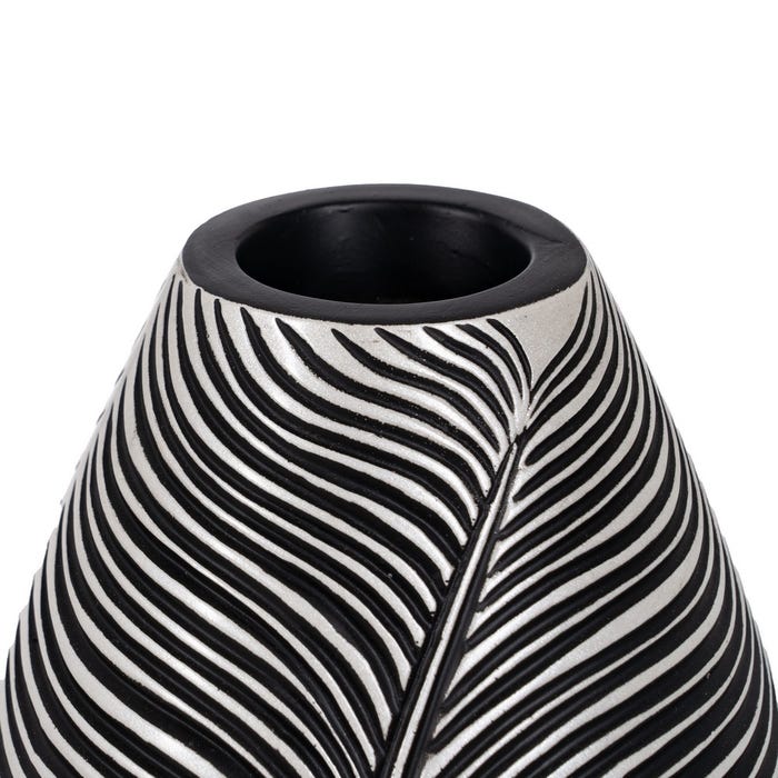 Black-White Polyresin Vase 19 X 19 X 30 Cm