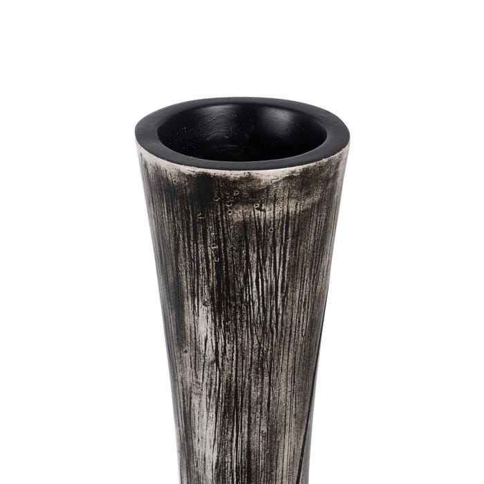 Black-White Polyresin Vase 24 X 12.50 X 68 Cm