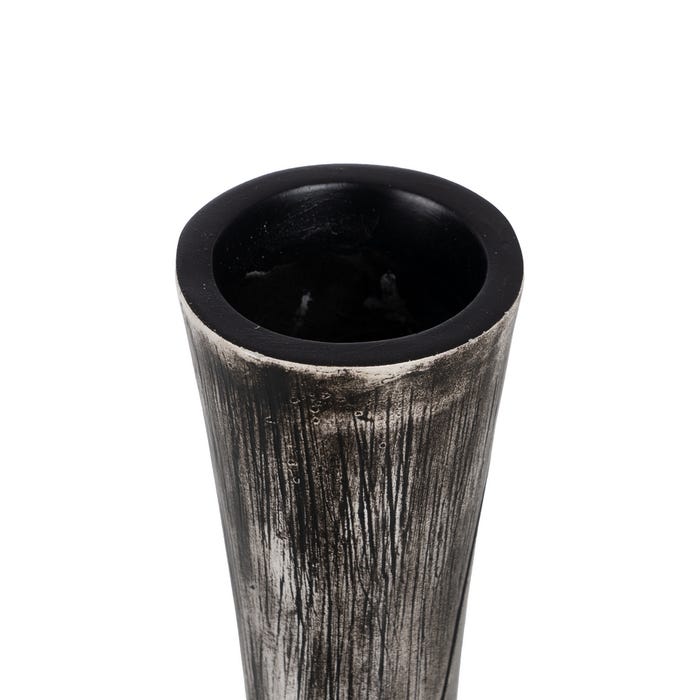 Jarrón Negro-Blanco Poliresina 24 X 12,50 X 68 Cm