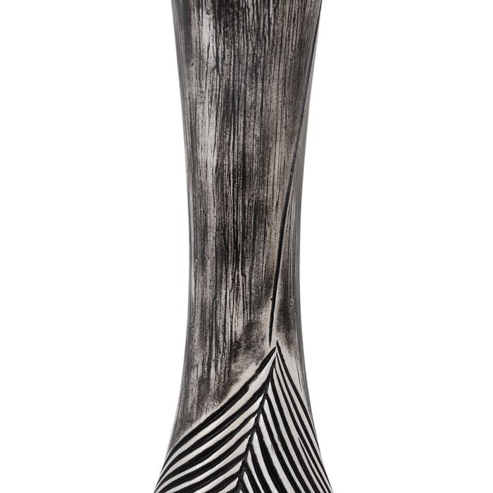 Jarrón Negro-Blanco Poliresina 24 X 12,50 X 68 Cm