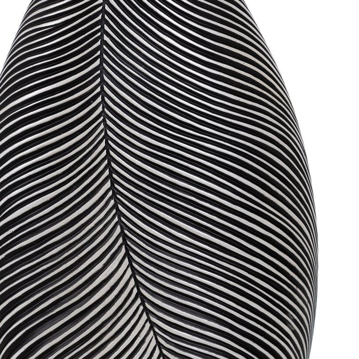 Jarrón Negro-Blanco Poliresina 24 X 12,50 X 68 Cm