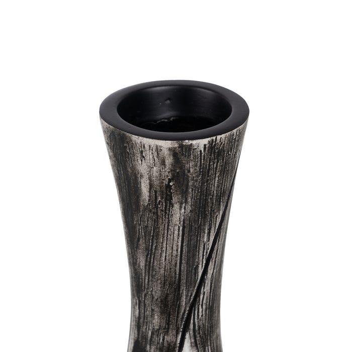 Jarrón Negro-Blanco Poliresina 27 X 12 X 43 Cm