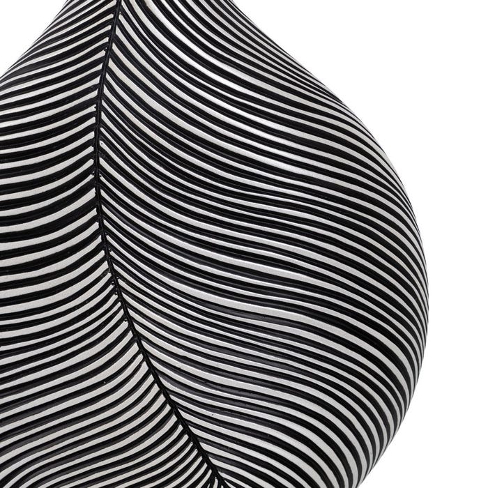Black-White Polyresin Vase 27 X 12 X 43 Cm