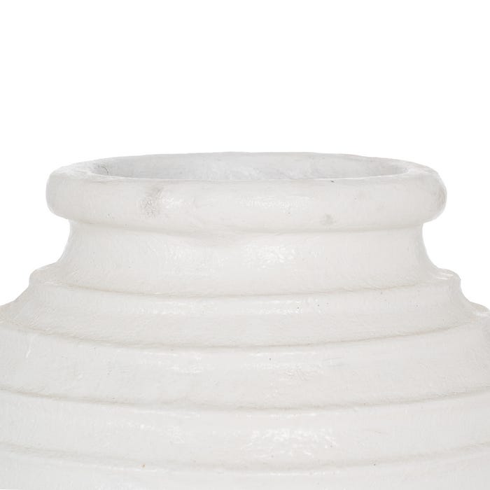 Jarrón Blanco Fibra De Cemento 39 X 39 X 60 Cm
