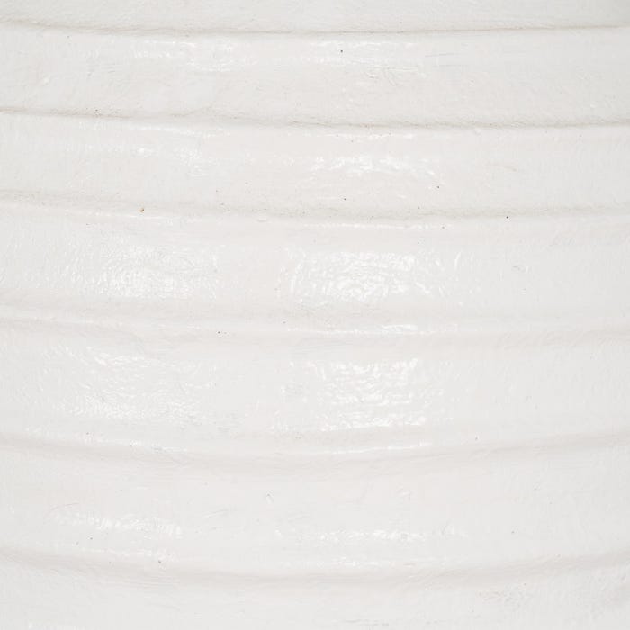 Jarrón Blanco Fibra De Cemento 39 X 39 X 60 Cm