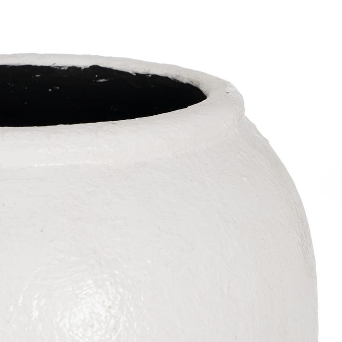 Jarrón Blanco Fibra De Cemento 38 X 38 X 100 Cm