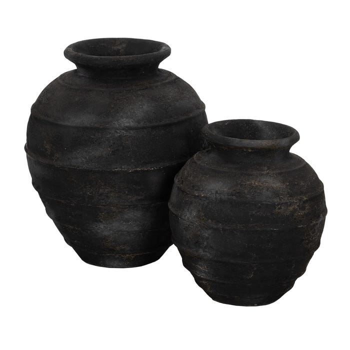 Decoração de Vaso de Fibrocimento Cinza 35 x 35 x 41 cm