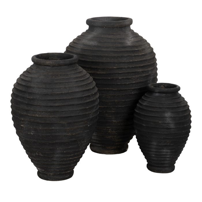 Gray Fiber Cement Vase Decoration 39 x 39 x 60 cm