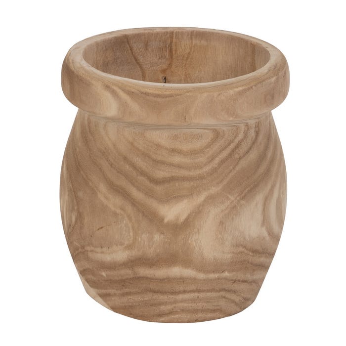 S/3 Natural Paulonia Wood Flower Pots 43 X 43 X 44 Cm