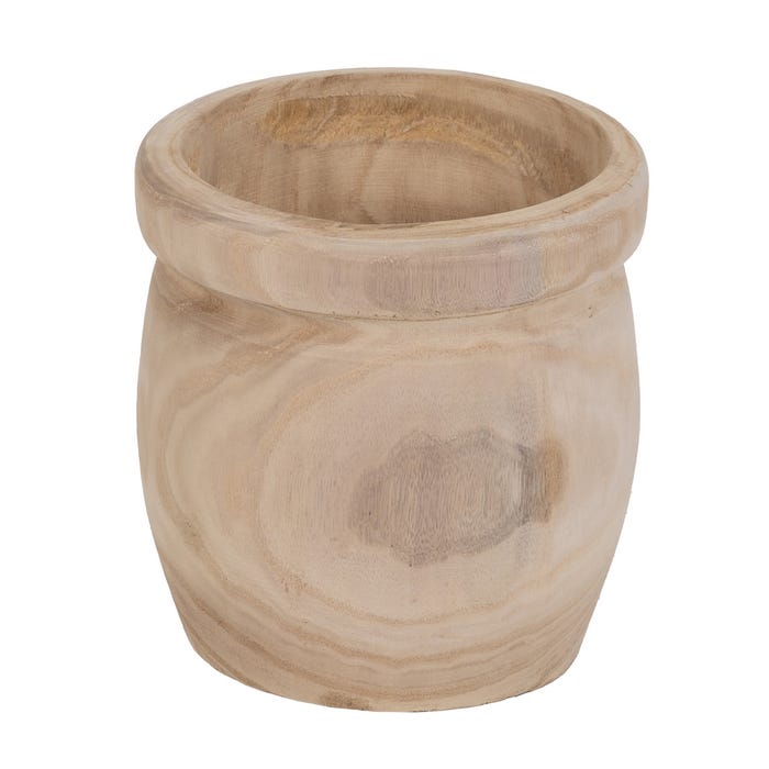 S/3 Natural Paulonia Wood Flower Pots 43 X 43 X 44 Cm