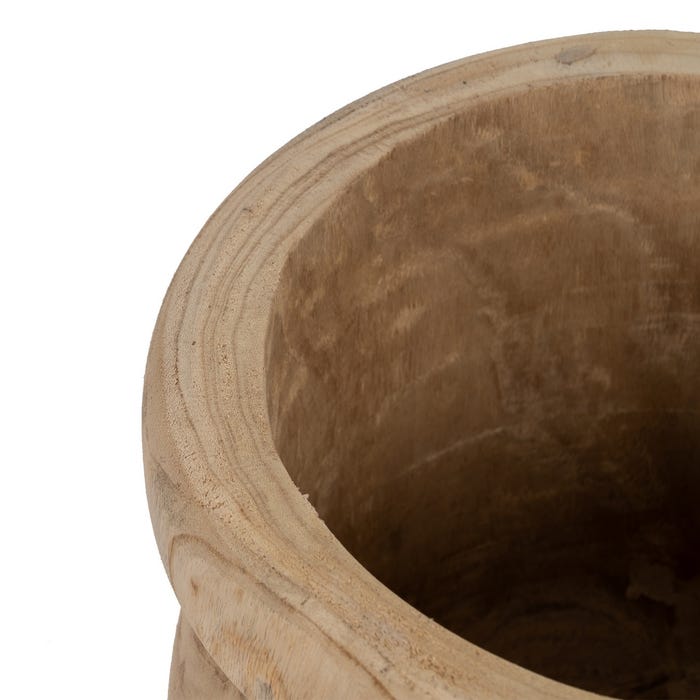 S/3 Natural Paulonia Wood Flower Pots 43 X 43 X 44 Cm