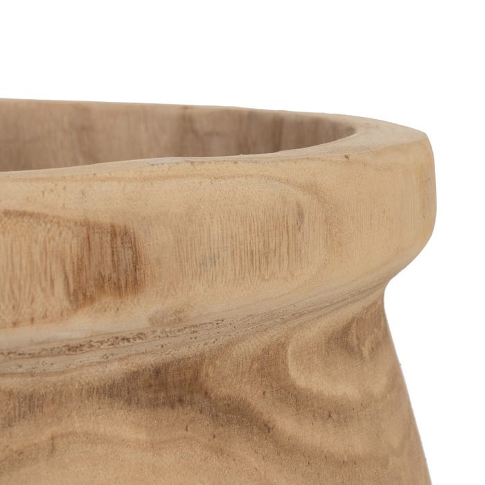 S/3 Natural Paulonia Wood Flower Pots 43 X 43 X 44 Cm