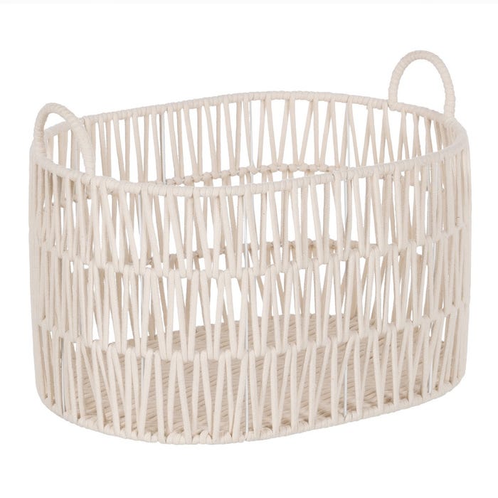 S/4 Cestos Blanco Algodón Decoración 50 X 36 X 36 Cm