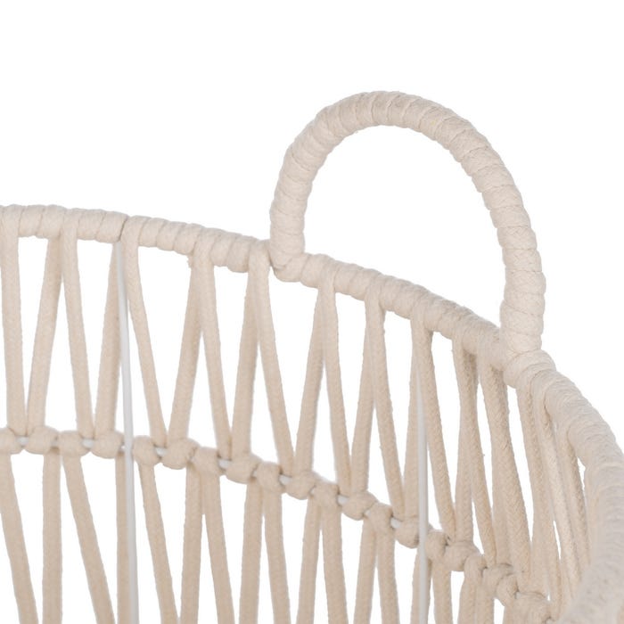 S/4 Cestos Blanco Algodón Decoración 50 X 36 X 36 Cm