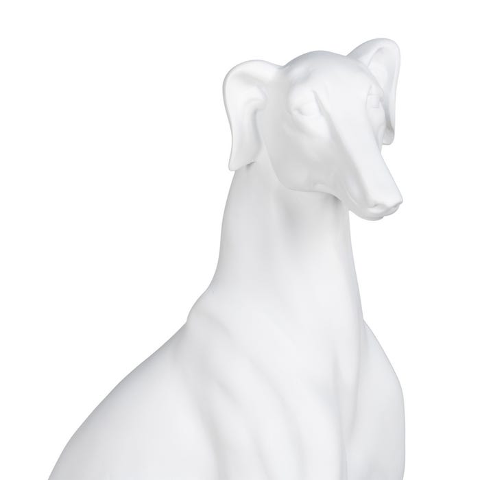 Figura Galgo Blanco Poliresina 19 X 12 X 37,50 Cm